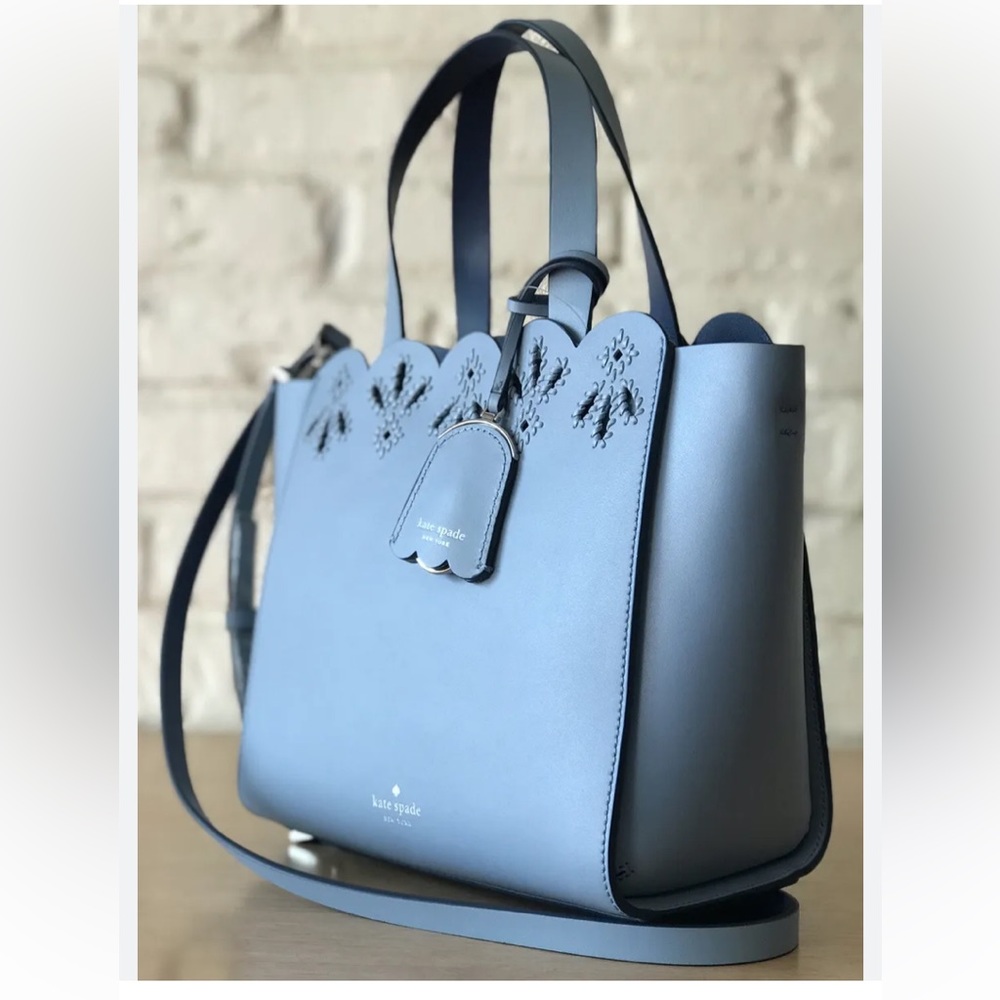 Kate Spade blue Scallop trim Eyelet 2 way bag